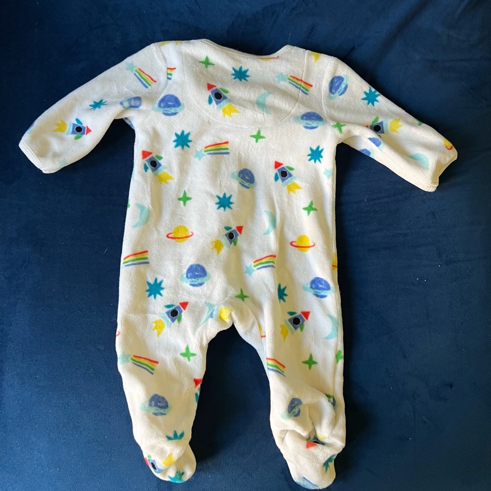 Magnetic Me newborn space print fleece footie